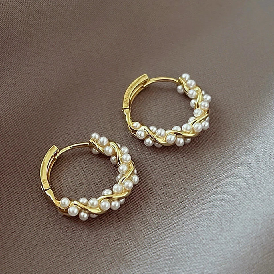 Petite Pearl Hoops