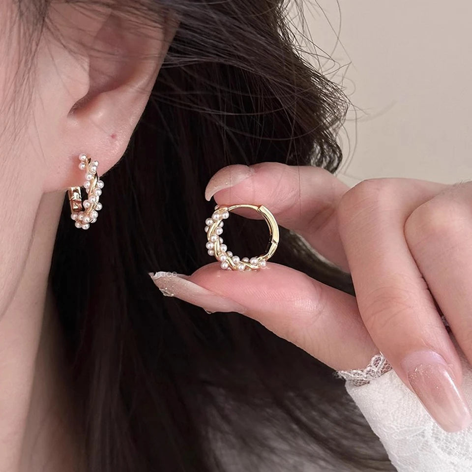 Petite Pearl Hoops