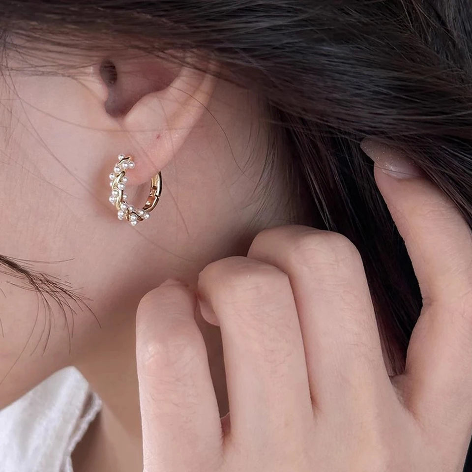 Petite Pearl Hoops